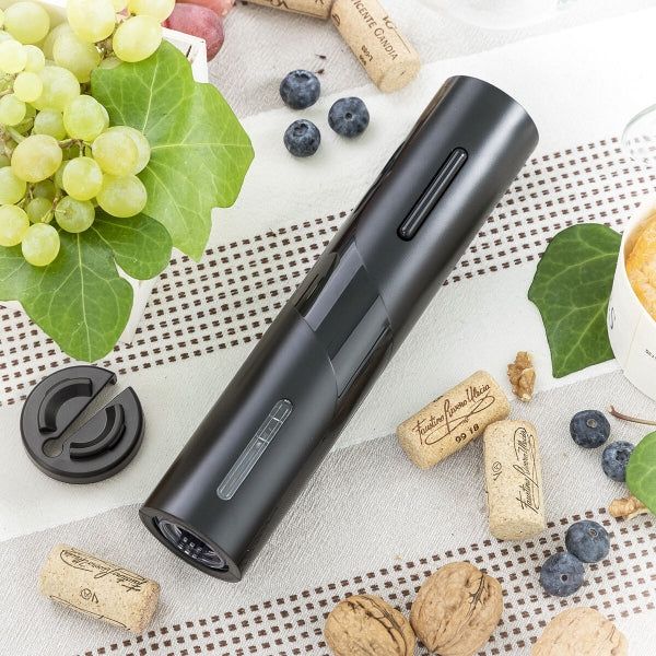 DESCORCHADOR DE VINOS CON ACCESORIOS - Elegancia y tecnologia en un solo corcho.