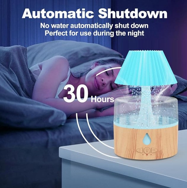 HUMIFICADOR DE AIRE TIPO LLUVIA CON LUCES LED - Crea un ambiente relajante y purificado en cualquier lugar.